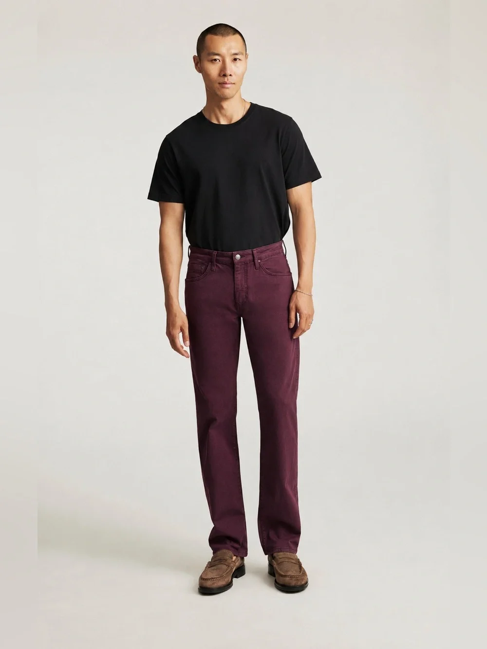 Mavi Men's Brown-Plum Zach Regular Rise Medium Stretch Straight Leg Jeans 38X30